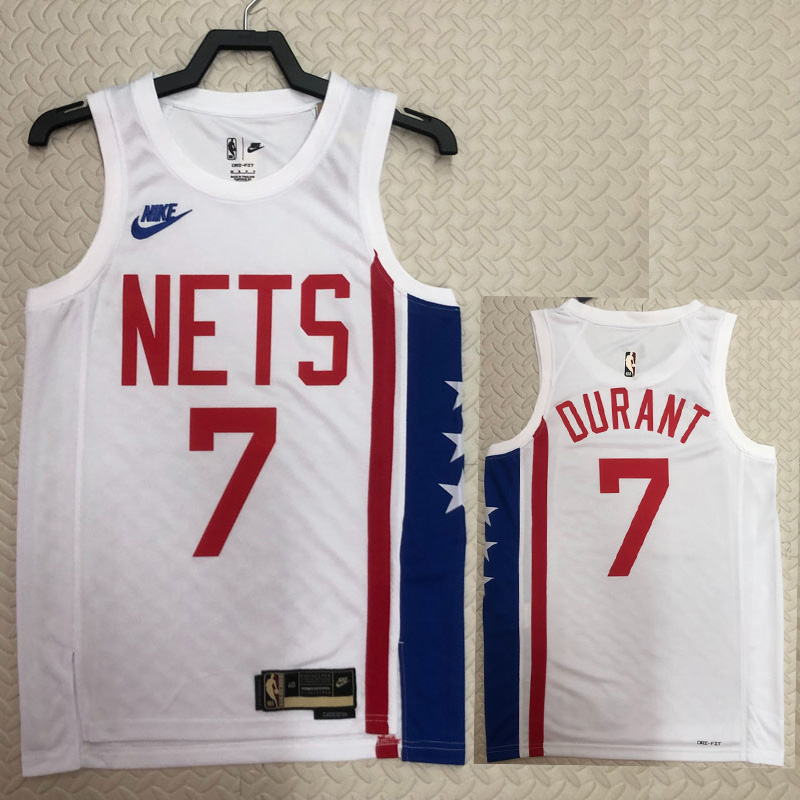 22-23 Nets DURANT #7 White Top Quality Hot Pres...