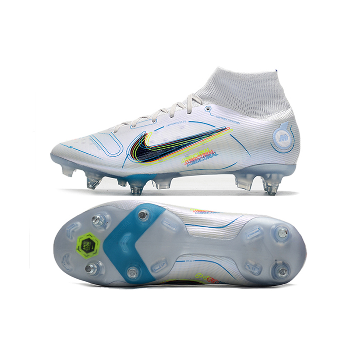Mercurial Superfly 8 Elite SG Soccer Shoes-White/Blue-615820
