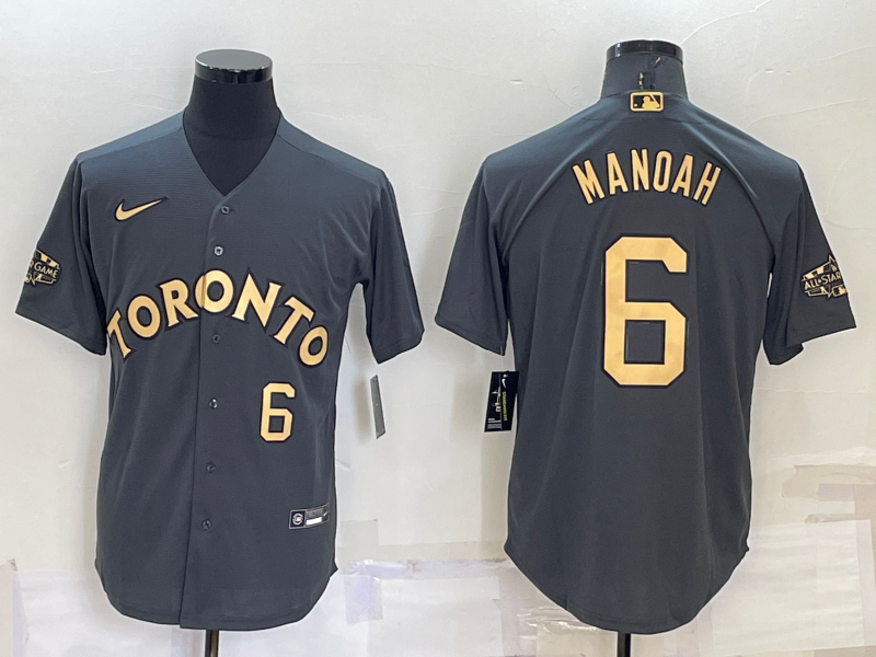 2022 Men's Toronto Blue Jays Manoah 6 black MLB Jersey