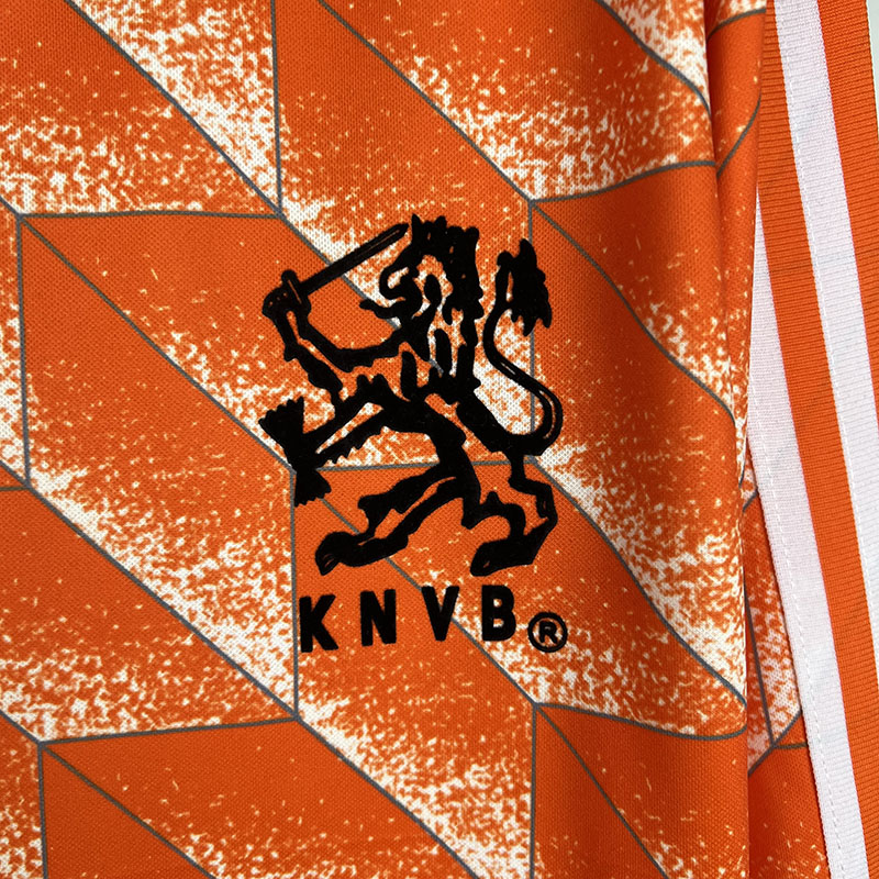 1988 Netherlands Home Long Sleeve Retro Soccer ...