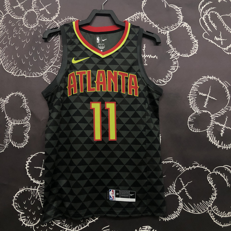 HAWKS YOUNG #11 Black Top Quality Hot Pressing ...