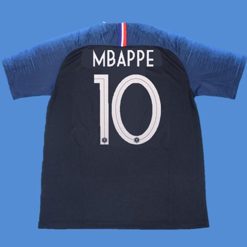 2018 France Home Long Sleeve Retro Soccer Jersey