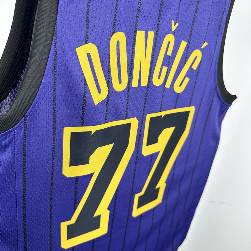 20-21 Lakers DONCIC #77 Purple Top Quality Hot Pressing NBA Jersey(圆领)