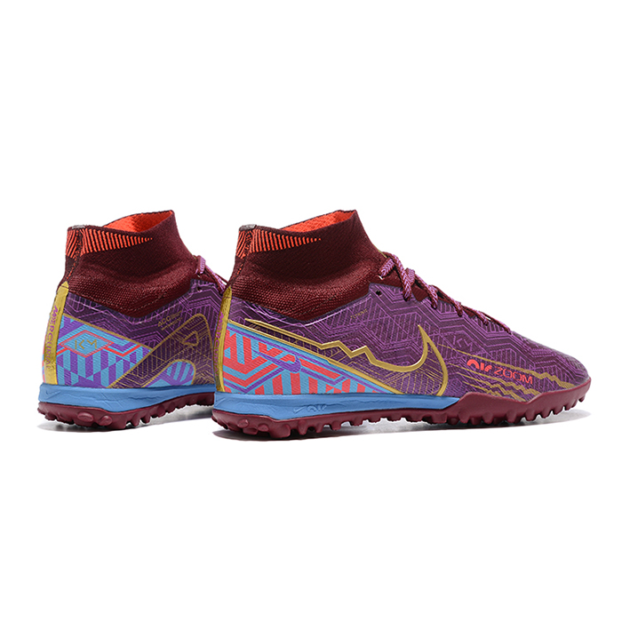 Superfly 8 Academy TF High Soccer Shoes-Wine Red/Gold-6748786