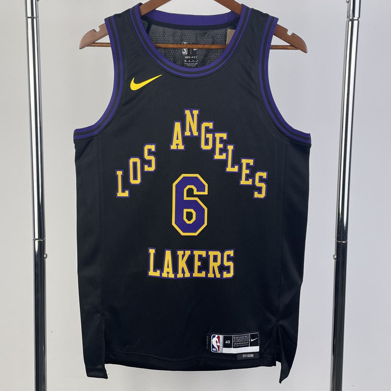 23-24 LAKERS JAMES #6 Black City Edition Top Qu...