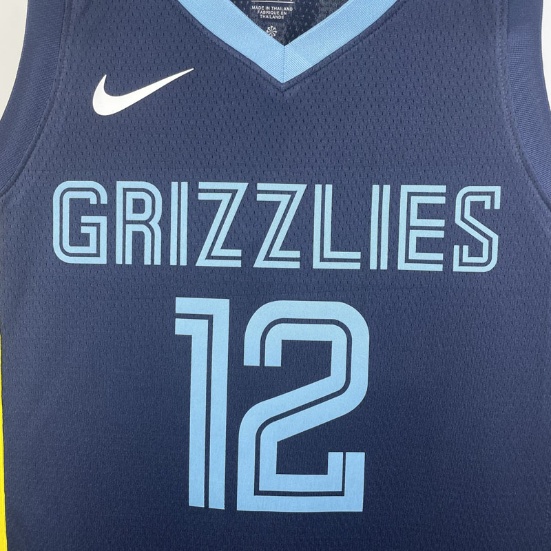 22-23 GRIZZLIES MORANT #12 Dark Blue Top Qualit...