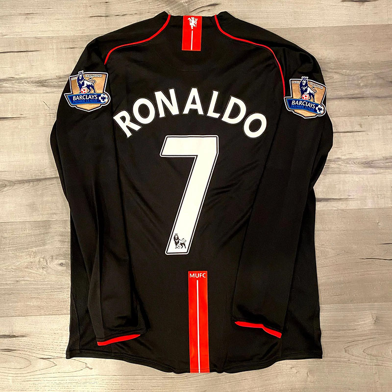 2007-2008 Man Utd Away Black long sleeve Retro ...