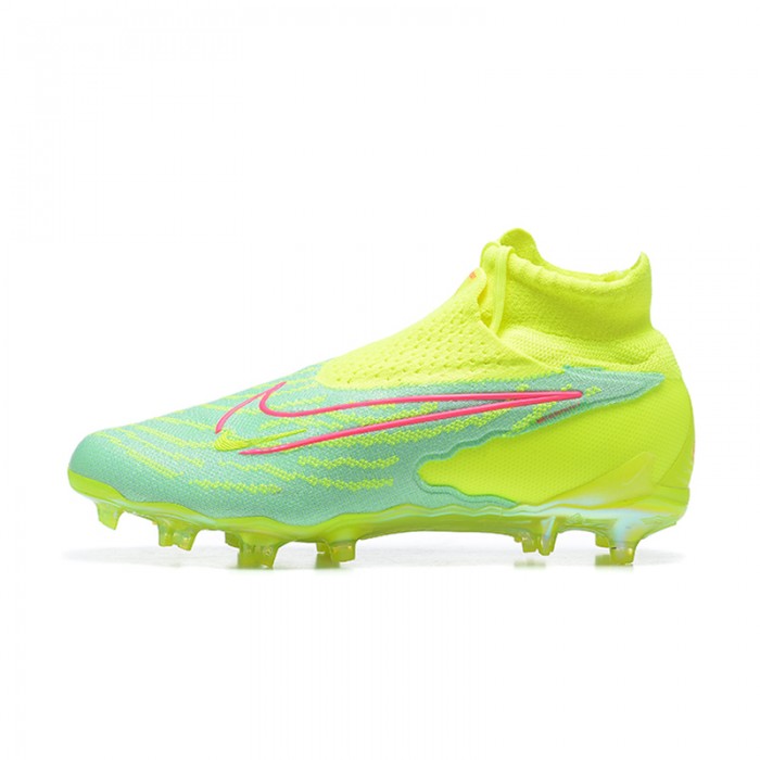 Phantom GX Elite FG High Soccer Shoes-Light Green/Blue-2450186