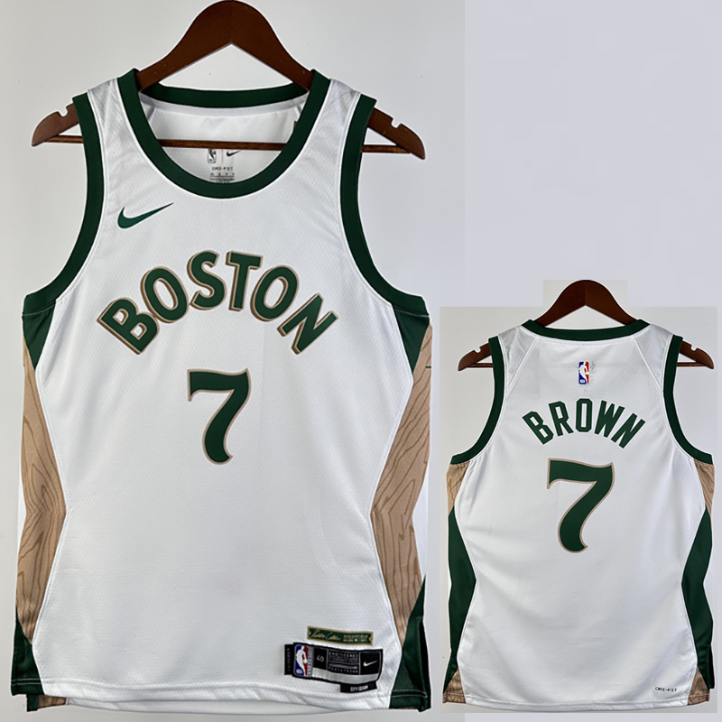 23-24 CELTICS BROWN #7 White City Edition Home ...