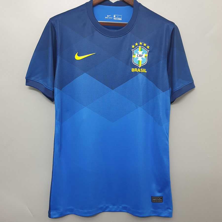 20-21 Brazil Away 1:1 Blue Fans Soccer Jersey