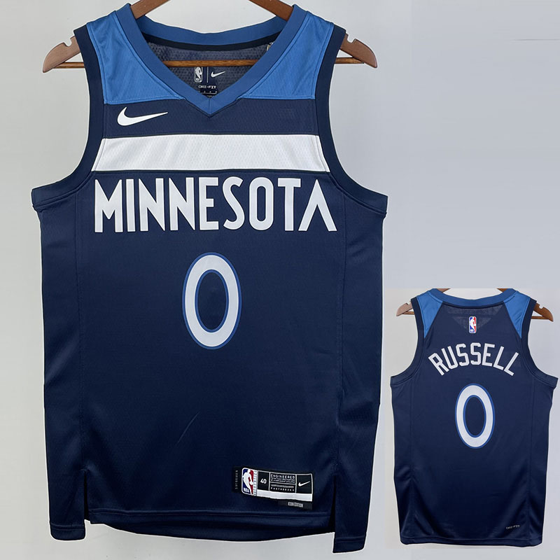 22-23 Timberwolves RUSSELL #0 Blue Top Quality ...