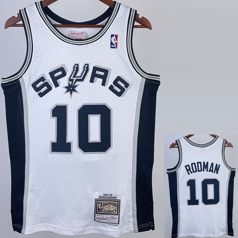 1993-94 SA Spurs ROOMAN #10 White Retro Top Qua...