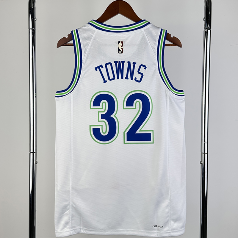23-24 TIMBERWOLVES TOWNS #32 White Top Quality ...