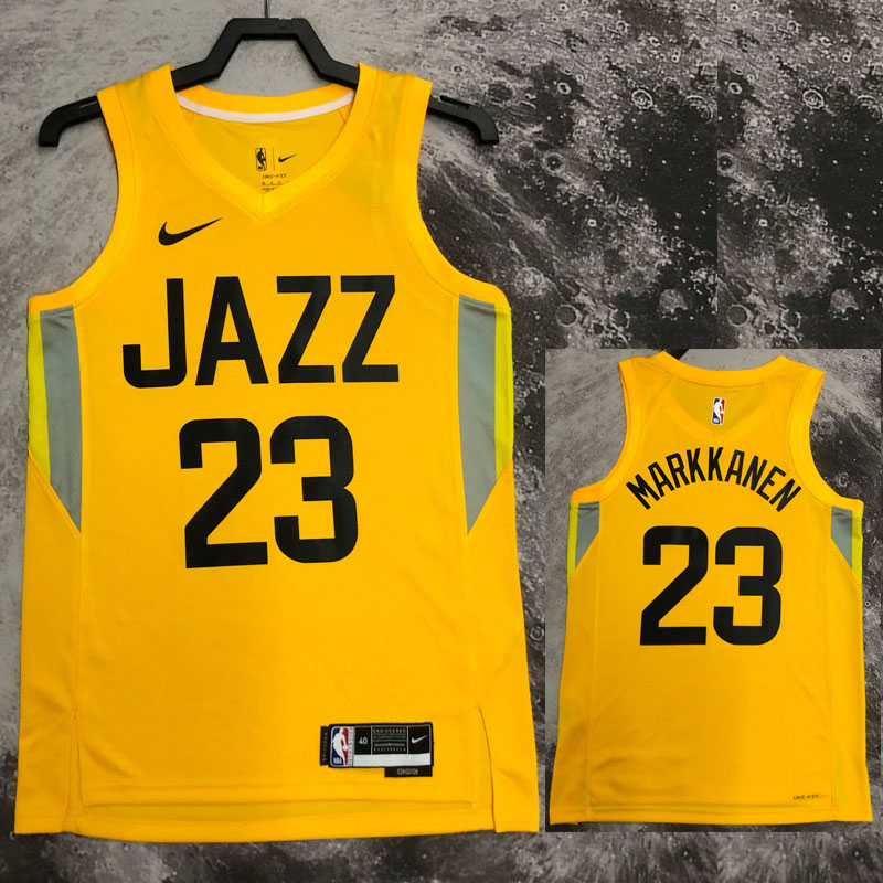 22-23 JAZZ MARKKANEN #23 Yellow Top Quality Hot...
