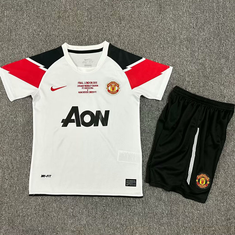 2010-2011 Man Utd Away Kids Retro Soccer Jersey (带决赛字)