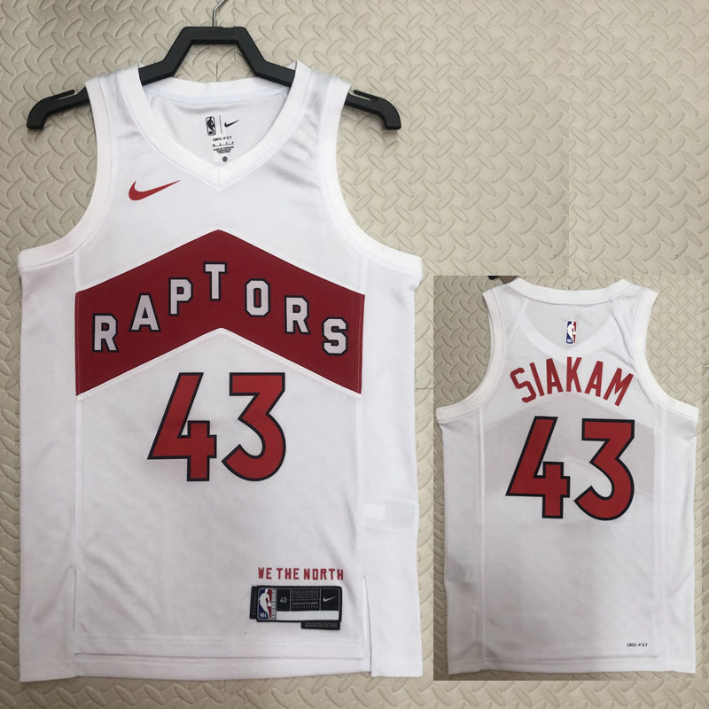 22-23 Raptors SIAKAM #43 White Top Quality Hot ...