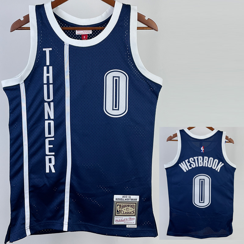 2015-16 OKC WESTBROOK #0 Royal Blue Retro Top Q...
