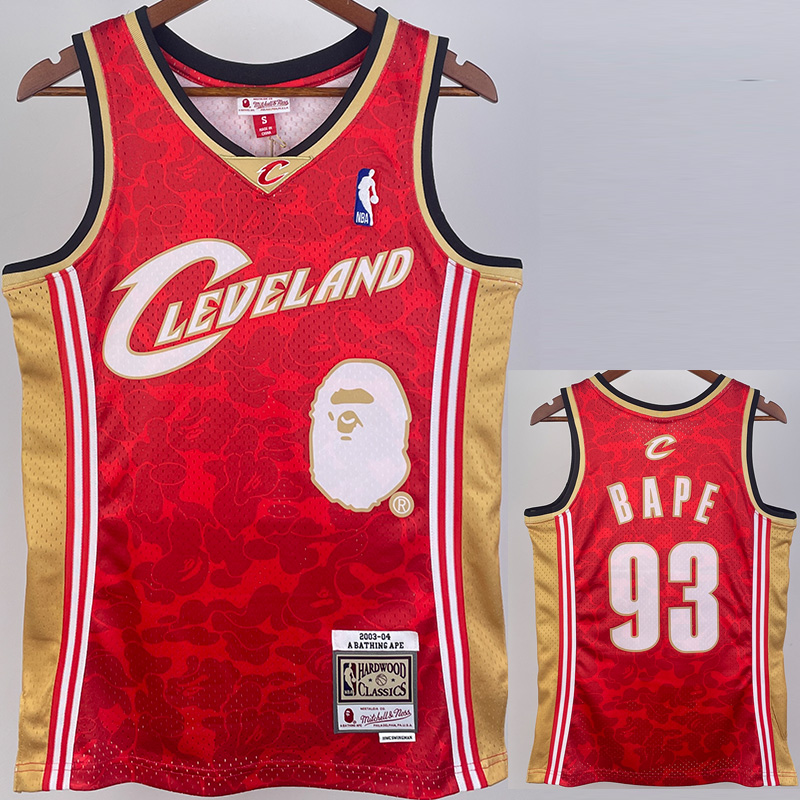 2023 Cleveland Cavaliers & BAPE #93 Red Top Qua...