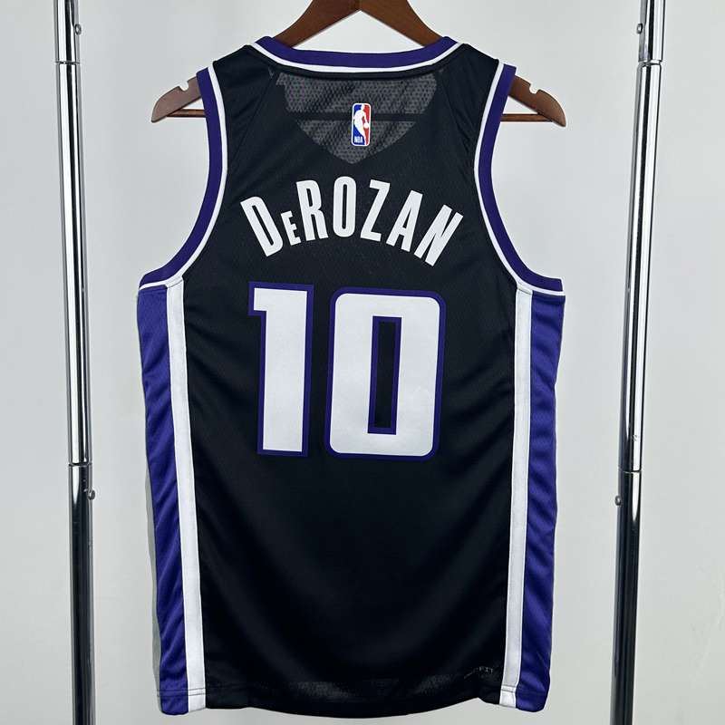 23-24 Kings DEROZAN #10 Black Top Quality Hot Pressing NBA Jersey