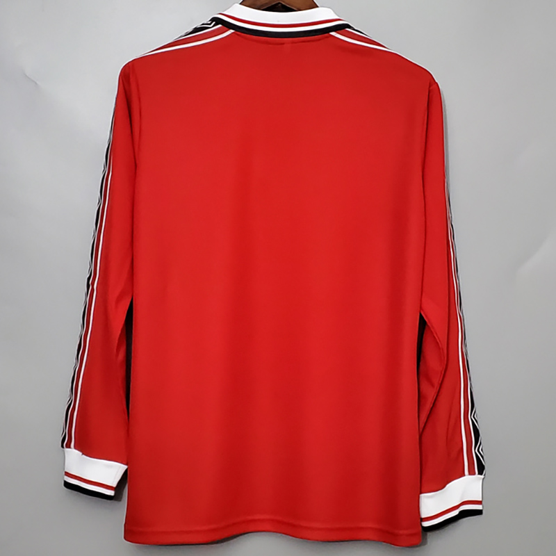 1998-1999 Man Utd Home Long Sleeve Retro Soccer...