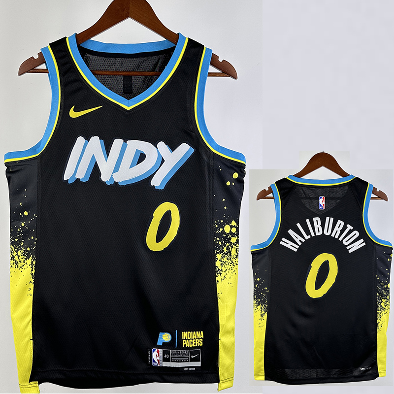 23-24 Indiana Pacers HALLBURTON #0 Black City E...