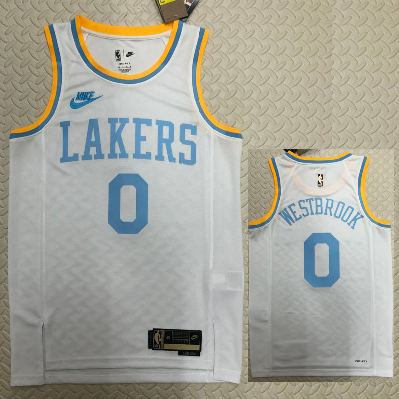 22-23 LAKERS WESTBROOK #0 White Top Quality Hot...