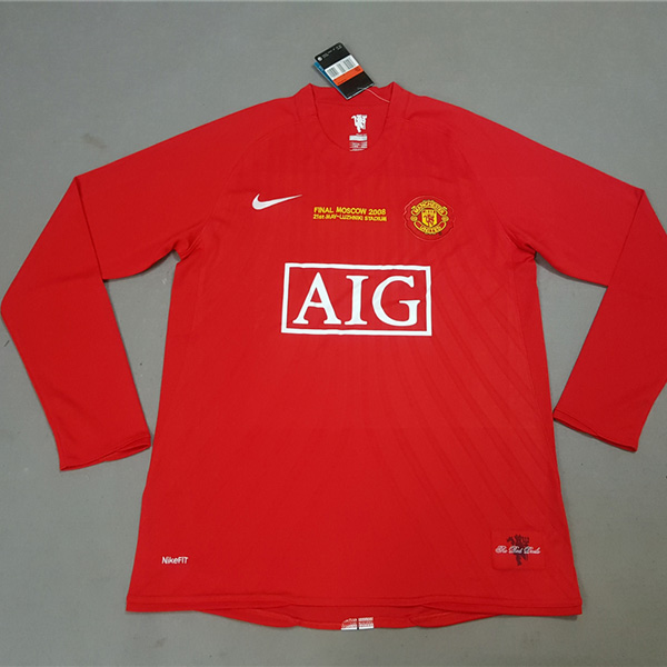 2007-2008 Man Utd home Red long sleeve Retro so...
