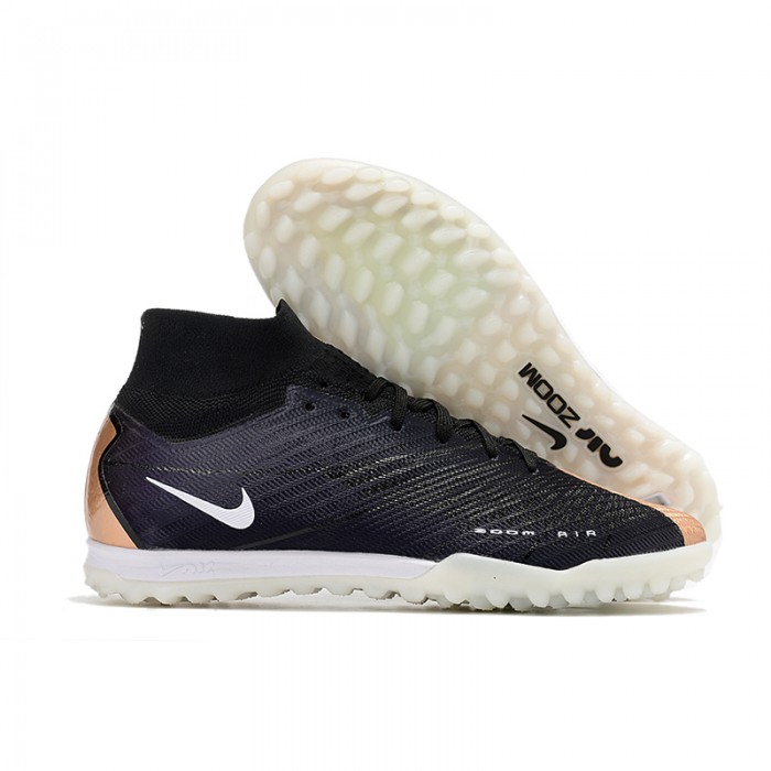 Air Zoom Mercurial Vapor XV Elite TF High Soccer Shoes-Black/Gold-4725374