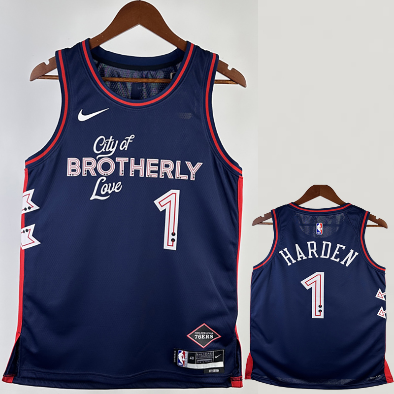 23-24 76ERS HARDEN #1 Dark Blue City Edition To...