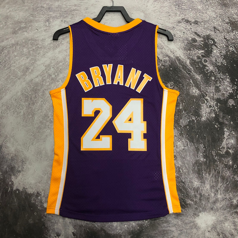 2009 LAKERS BRYANT #24 Purple Retro Top Quality...