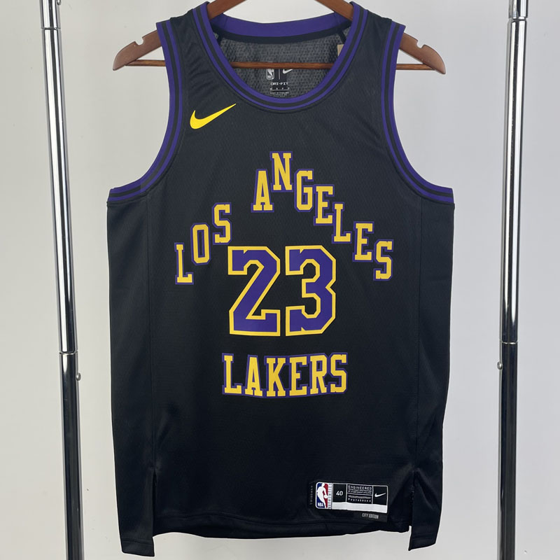 23-24 LAKERS JAMES #23 Black City Edition Top Q...