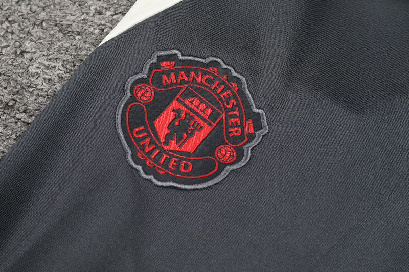 24-25 Man Utd Dark gray Kids Half Pull Tracksuit (童装)(半拉链)