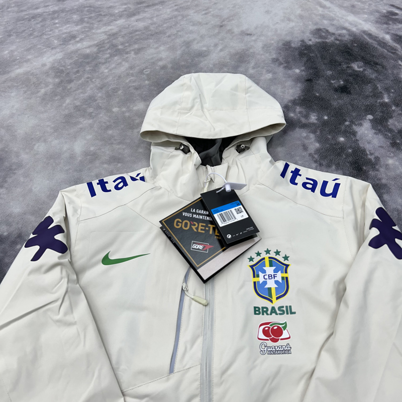 24-25 Brazil Velvet Thickened warm White Outdoor Jackets #103加绒冲锋衣