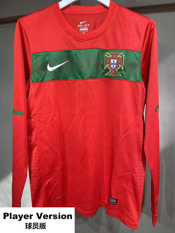 2010 Portugal Home Player Version 长袖球员 Long Sleeve Retro Soccer Jersey