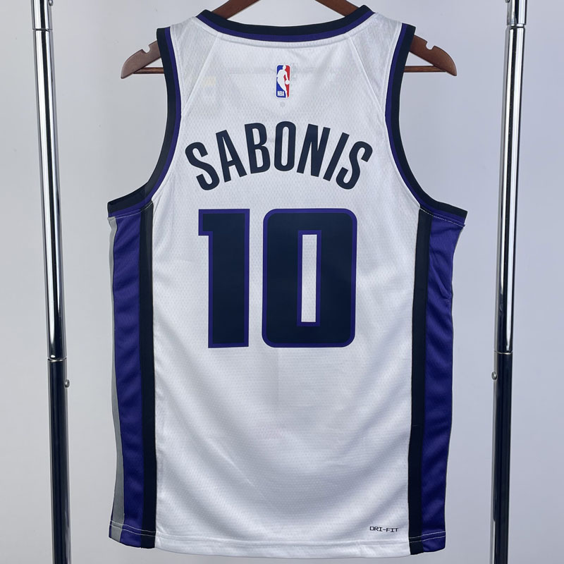 23-24 Kings SABONIS #10 White Top Quality Hot P...