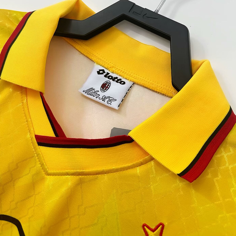 1995-1996 ACM Away Yellow Retro Soccer Jersey