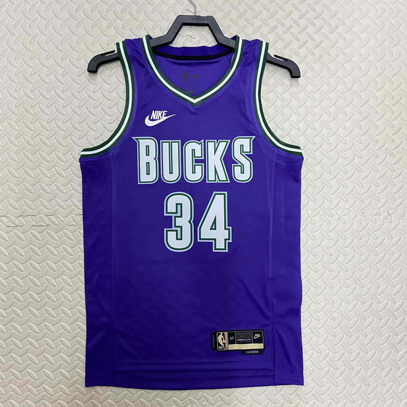 22-23 BUCKS ANTETOKOUNMPO #34 Purple Top Qualit...