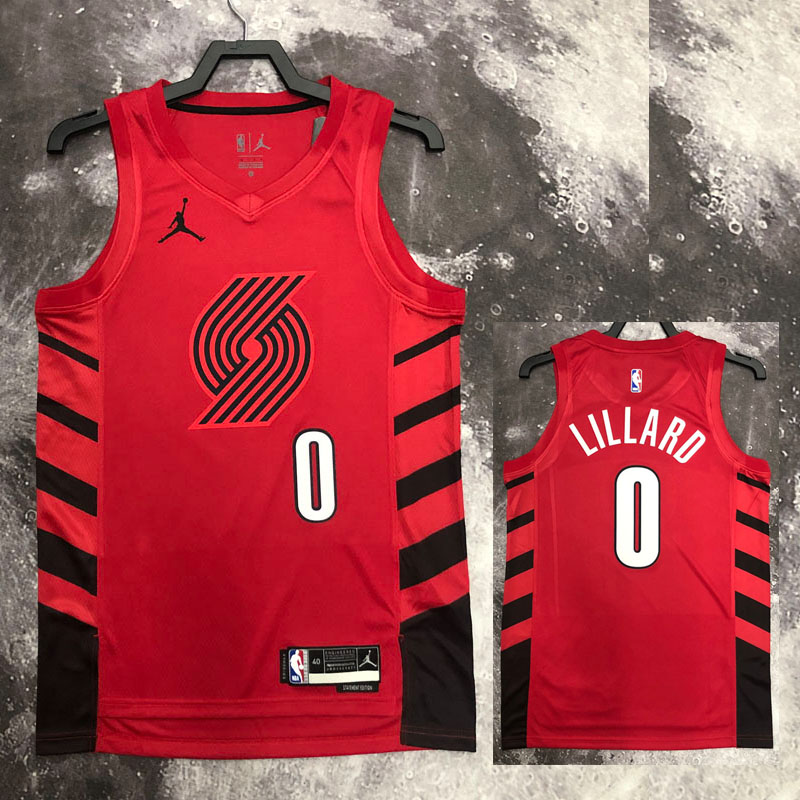 22-23 TRAIL BLAZERS LILLARD #0 Red Top Quality ...