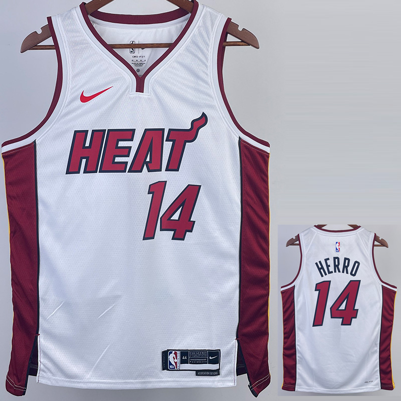 22-23 HEAT HERRO #14 White Top Quality Hot Pres...