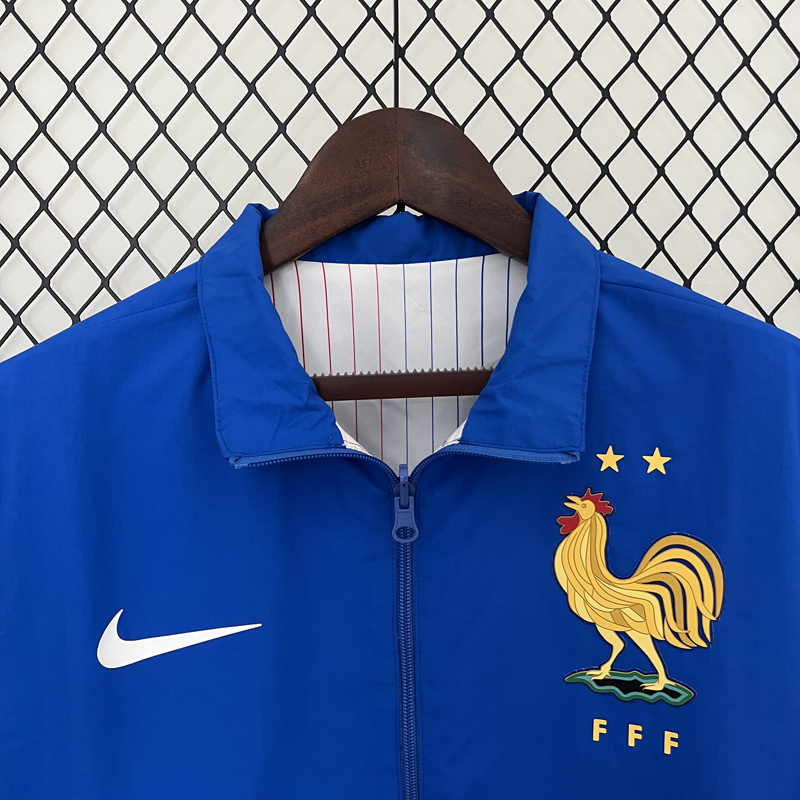 24-25 France Blue & White Double Sided Windbreaker (双面风衣)