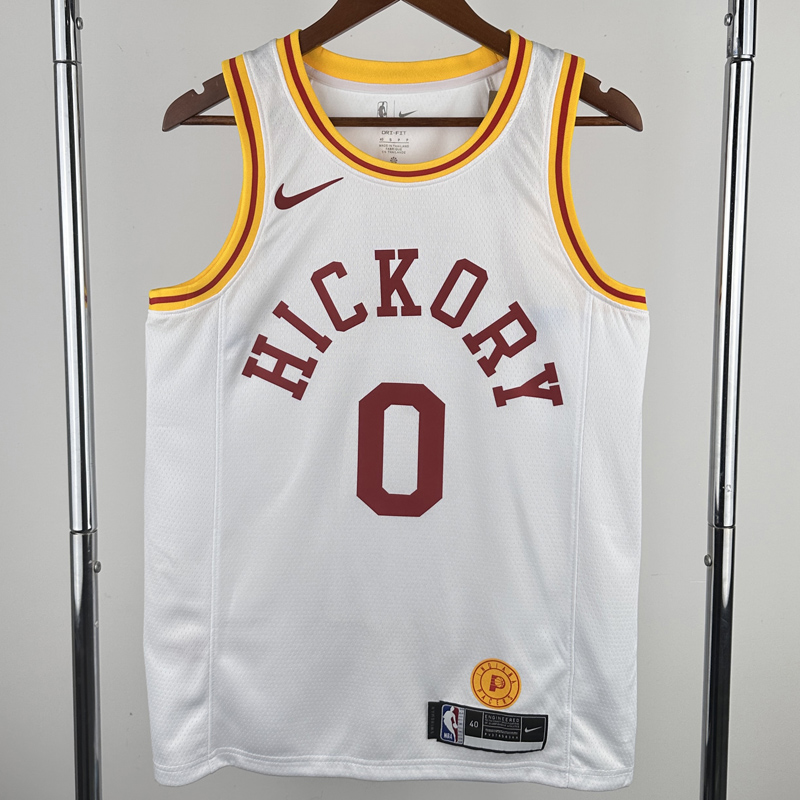 2019-20 Indiana Pacers HALIBURTON #0 White  Retro Top Quality Hot Pressing NBA Jersey