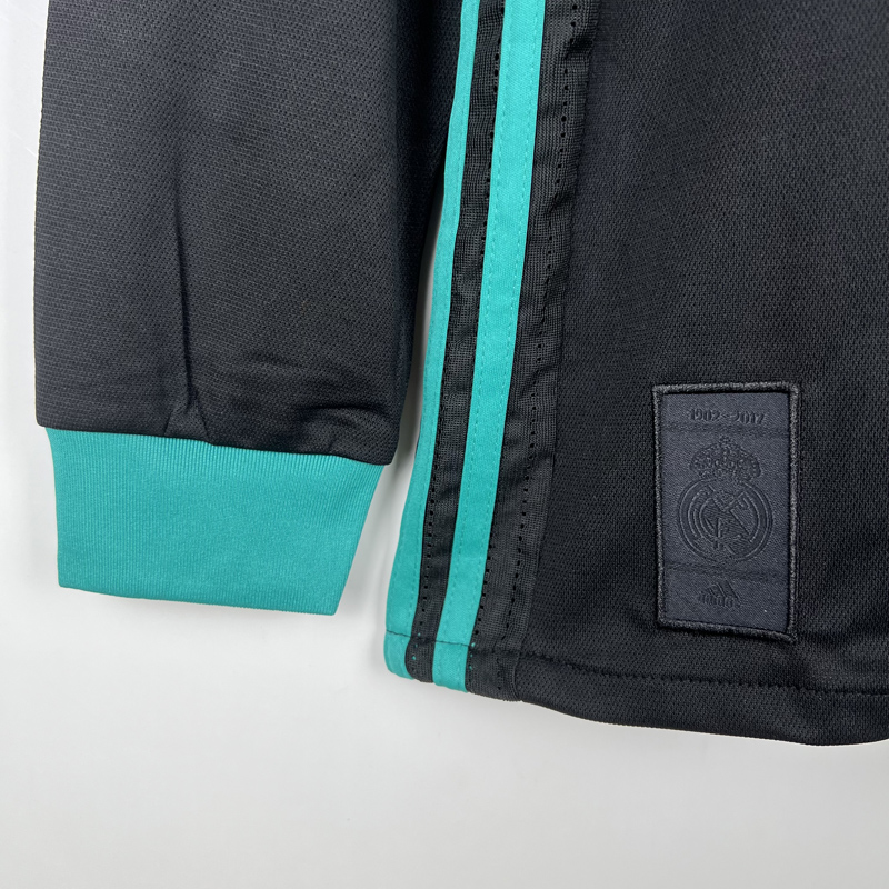 2017-2018 RMA Away Long Sleeve Retro Soccer Jer...