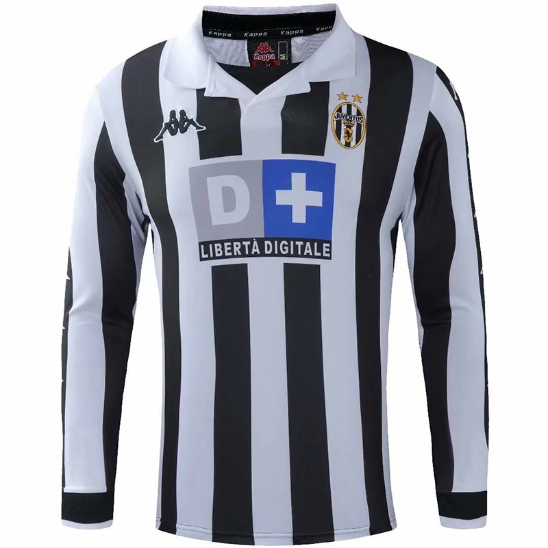 1999-2000 JUV Home Retro Long Sleeve Soccer Jer...