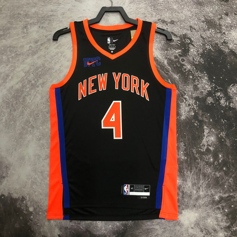 22-23 KNICKS ROSE #4 Black City Edition Top Qua...