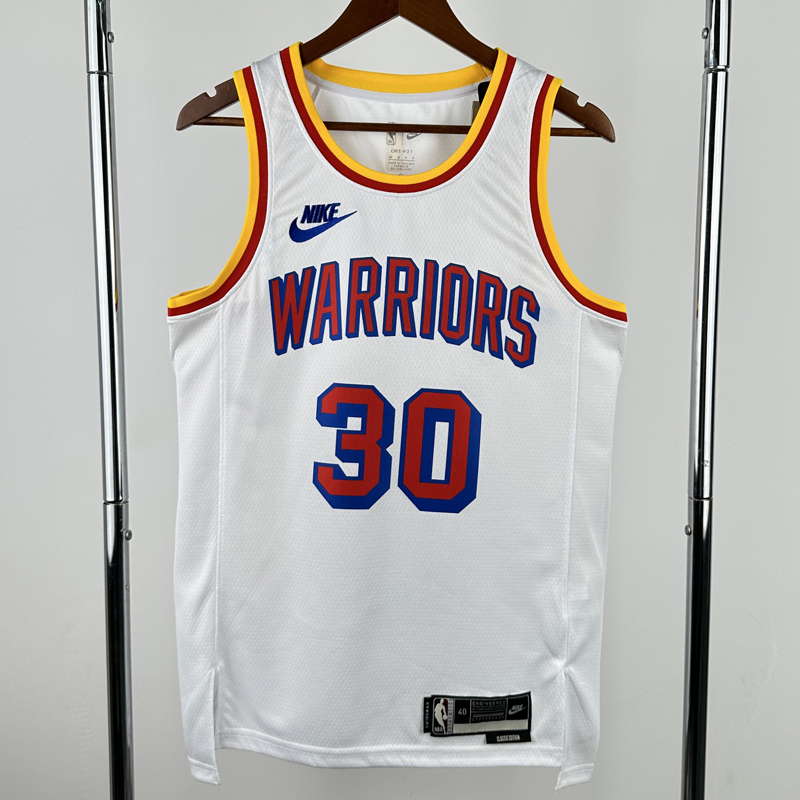 24-25 WARRIORS CURRY #30 White Retro Top Quality Hot Pressing NBA Jersey