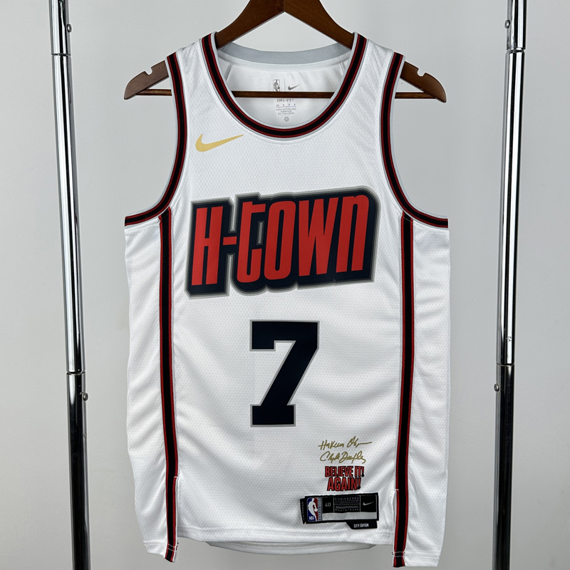 24-25 ROCKETS DURANT #7 White City Edition Top Quality Hot Pressing NBA Jersey