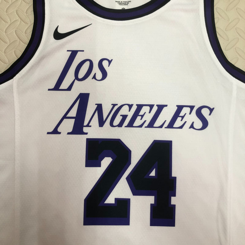 22-23 LAKERS BRYANT #24 White City Edition Top ...