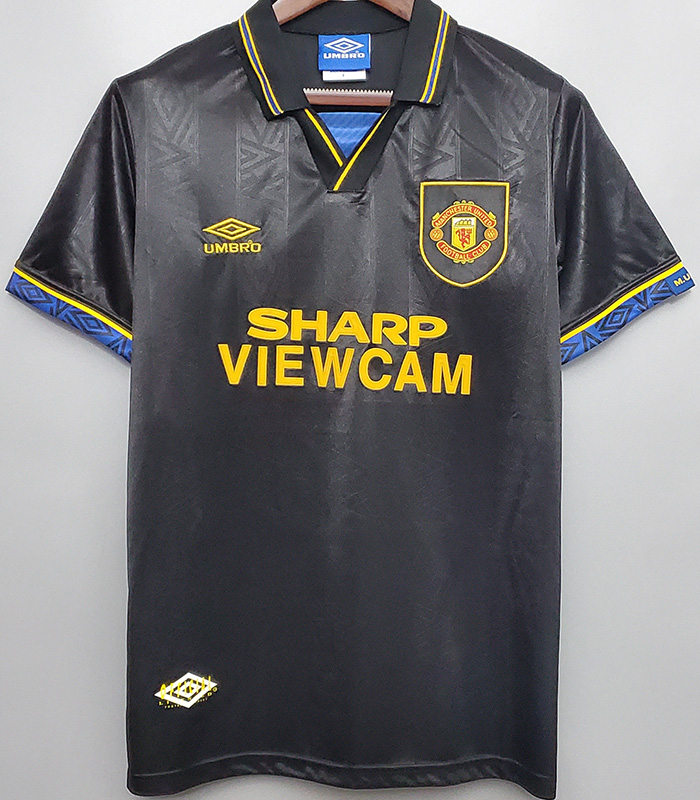 1994 Man Utd Away Black Retro Soccer Jersey
