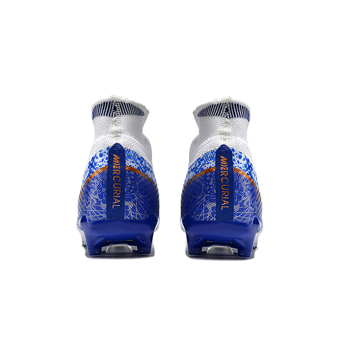 Air Zoom Mercurial Superfly IX Elite AG High Soccer Shoes-White/Blue-6659352