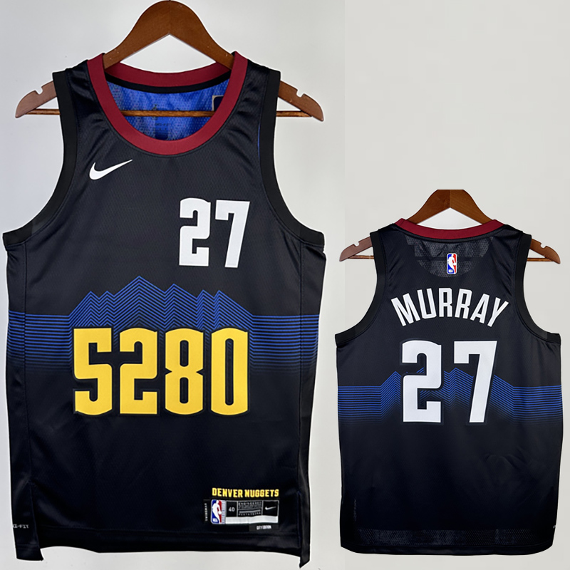 23-24 Nuggets MURRAY #27 Black City Edition Top...